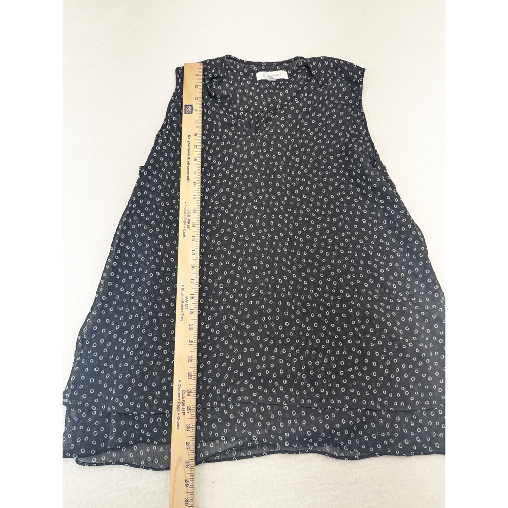 Cristina B Double Layer Sleeveless Blouse Womens Black and White L - Picture 3 of 6